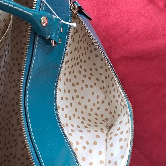 SALE Kate Spade Teal Blue Leather Shoulder Bag Great Used Condition - Picture 11 of 12